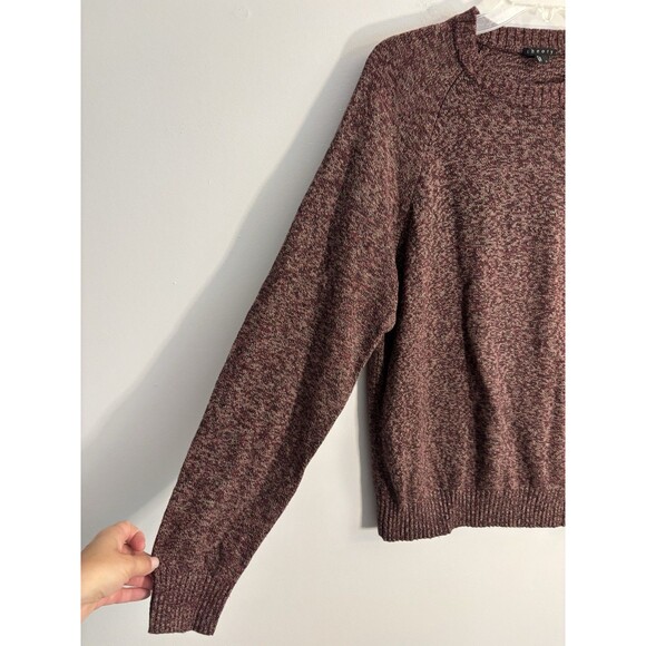 THEORY Eston T Quake Red Marled Pullover Sweater Men Large Crew Neck Knit - Picture 6 of 11